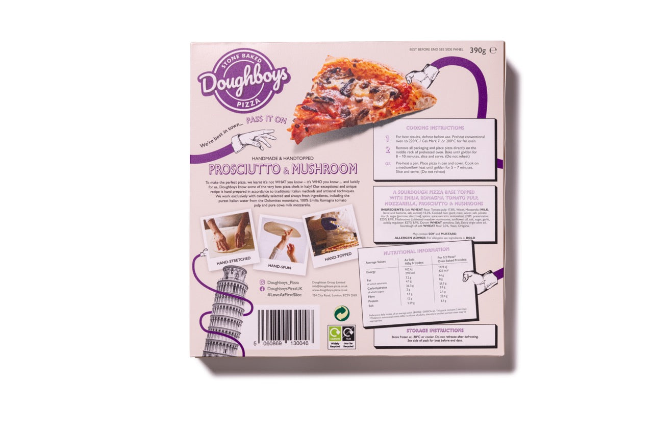 Doughboys Prosciutto & Mushroom Pizza (Pack of 4)